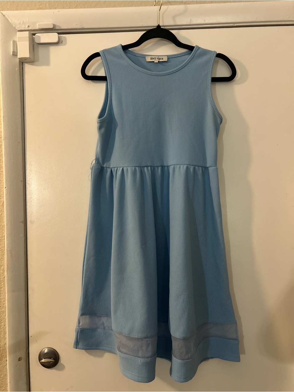 Grace Karin Light Blue Sleeveless Casual Girls Dress